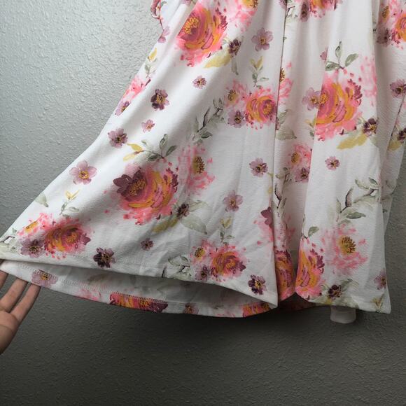 Cosmic Beauty Plus Size 3X White & Floral Print Bohemian Boho Romper One Piece - Picture 8 of 8